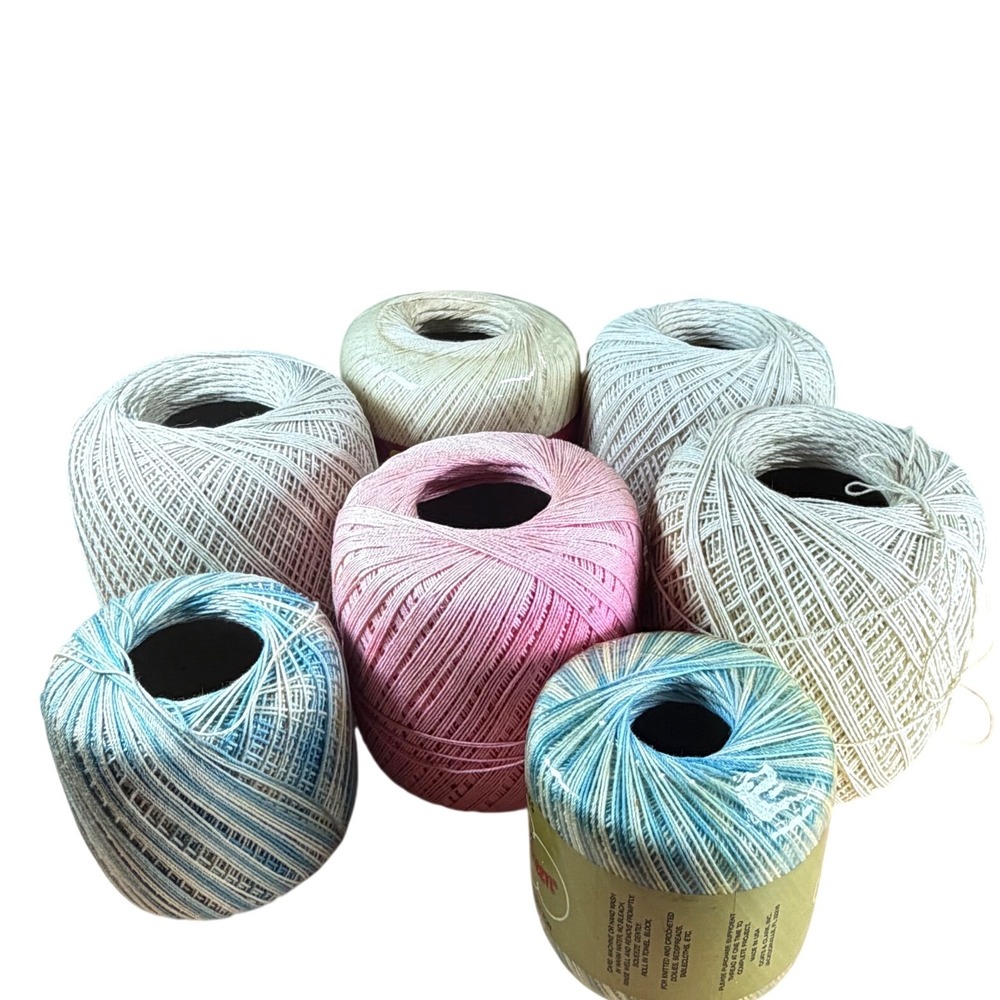 Vintage J&P Coats Knit-Cro-Sheen Crochet Thread Lot Mercerized Cotton Assorted